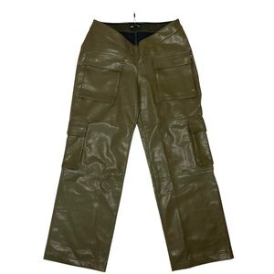 POSTER GRL VEGAN LEATHER PANTS - OLIVE